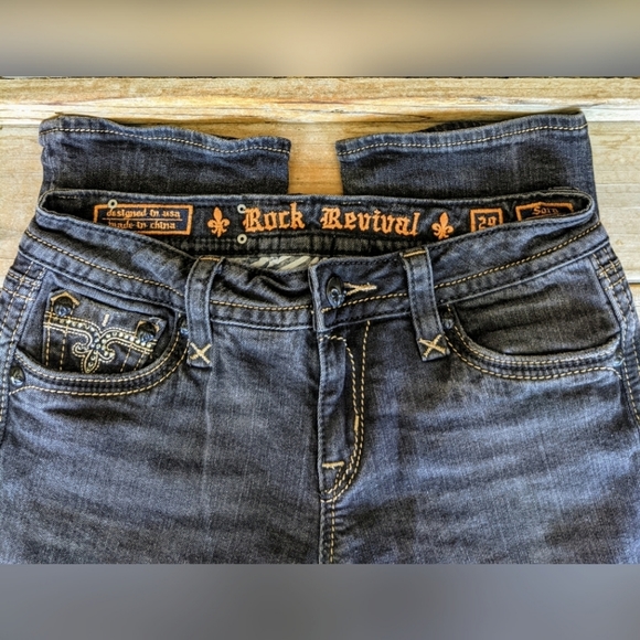 Rock Revival Faded Blk Sora Straight Jeans, Sz 29 - Picture 8 of 13